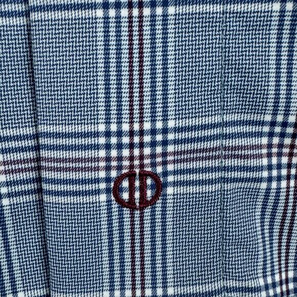DAVID DONAHUE FUSION PERFORMANCE PLAID BUTTON UP SHIRT IN BLUE NWT MEN'S 16 M/L - Picture 8 of 14